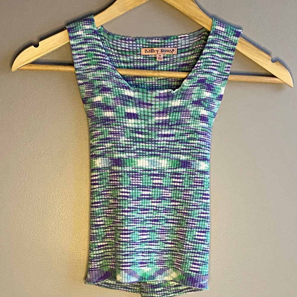 Bailey Rose Colorful Knit Tank Top (Size M, EUC)